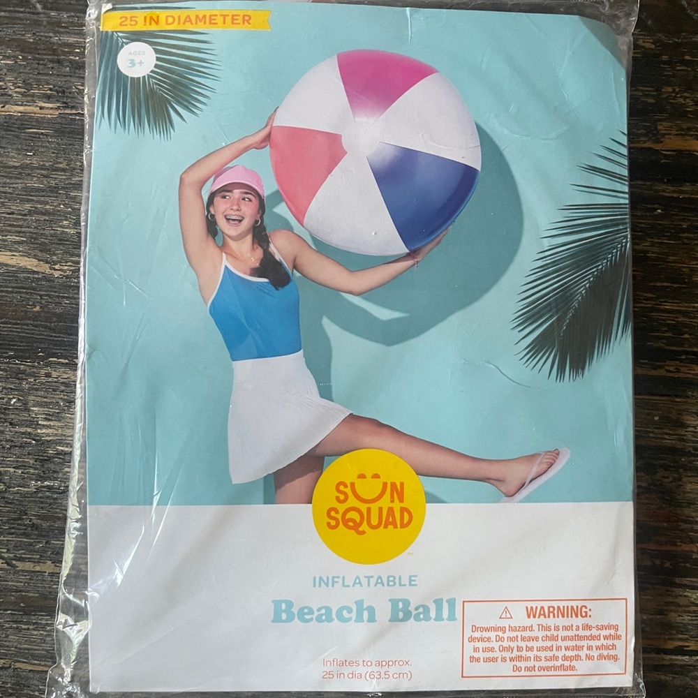 Sun Squad Inflatable Beach Ball - 25” diameter
